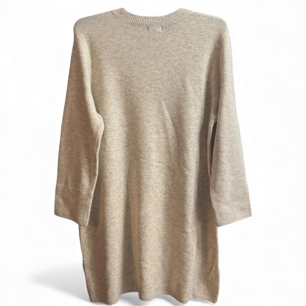 NWT Halogen Crewneck Cream Beige Long Sleeve Mini Sweater Dress Size XL - Picture 5 of 8